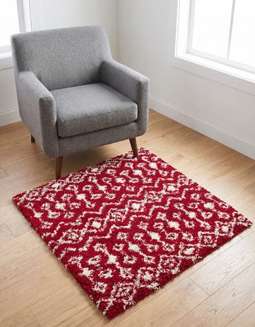 4' x 4' Moroccan Trellis Shag Square Rug