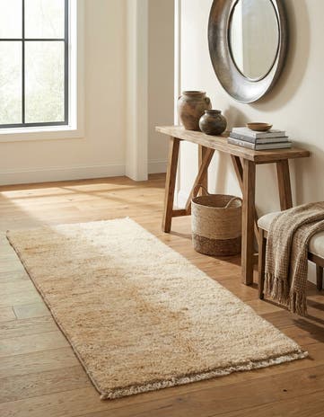 2' 5 x 4' 8 Hand Knotted Moroccan Wool Runner Rug