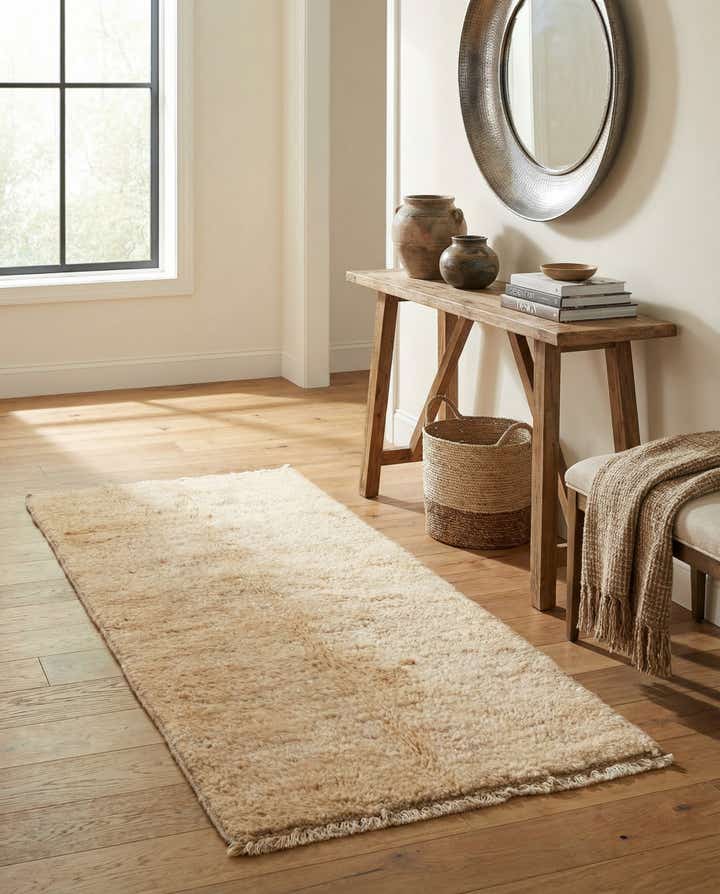 2' 5 x 4' 8 Hand Knotted Moroccan Wool Runner Rug