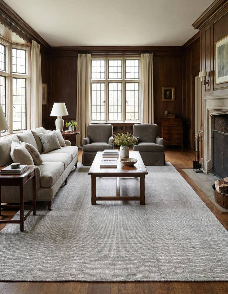 Detail image of 7' 1 x 10'  Hand Woven Jill Zarin English Manor Farmhouse Wool Rug