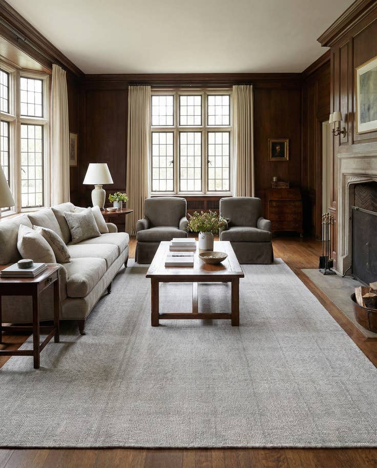 Detail image of 7' 1 x 10' Hand Woven Jill Zarin English Manor Farmhouse Wool Rug