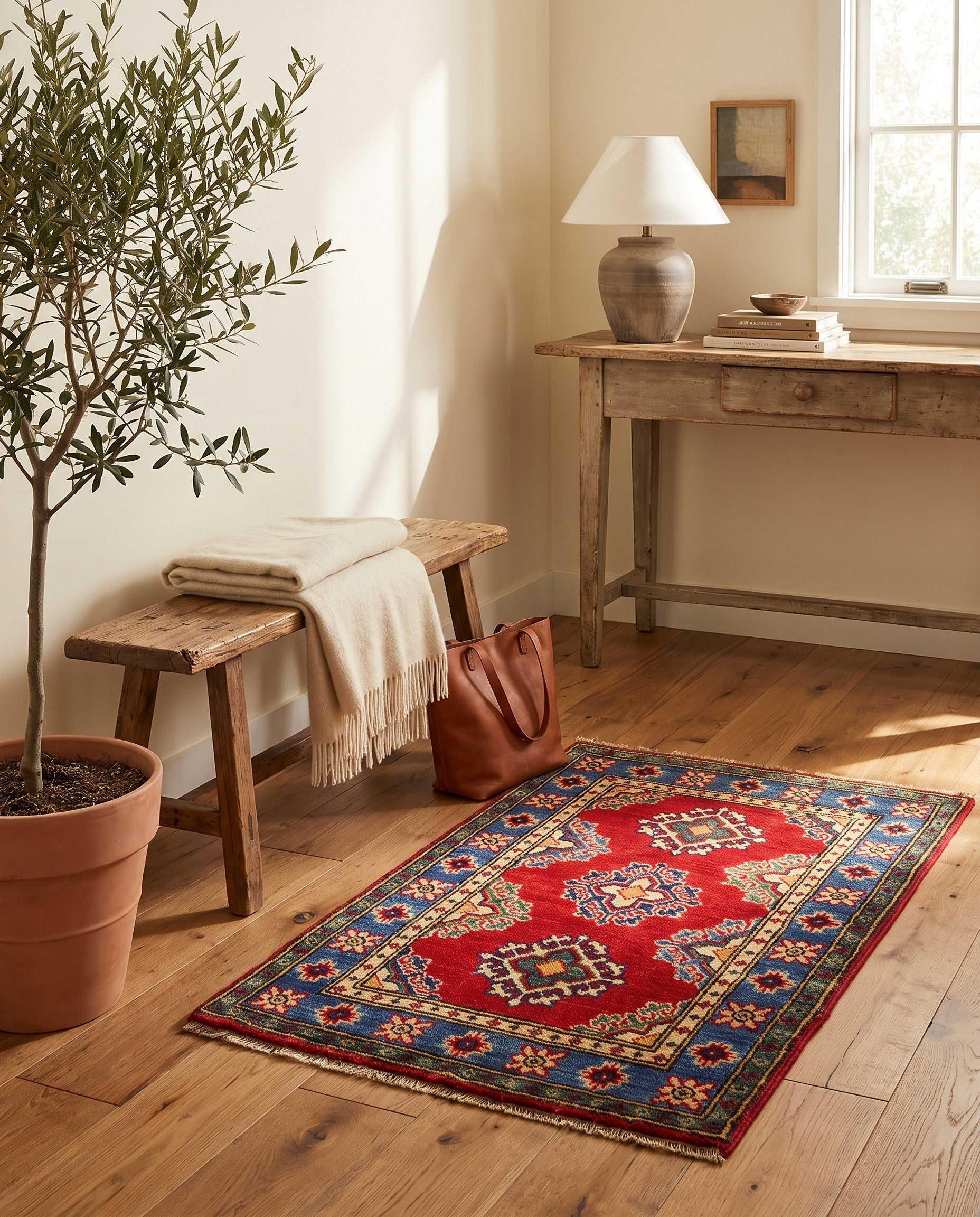 1' 11 x 2' 11 Hand Knotted Kazak Rug