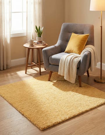 Sun Yellow Zermatt Shag Square Rug