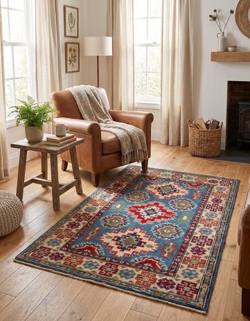2' 10 x 4' 3 Hand Knotted Kazak Rug