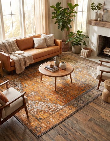 Yellow Washable Timeless Rug
