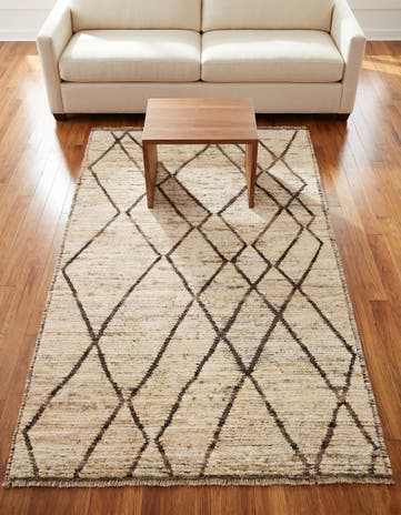 4' 2 x 6' 7 Hand Knotted Moroccan Wool Rug