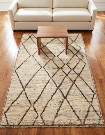 4' 2 x 6' 7 Hand Knotted Moroccan Wool Rug