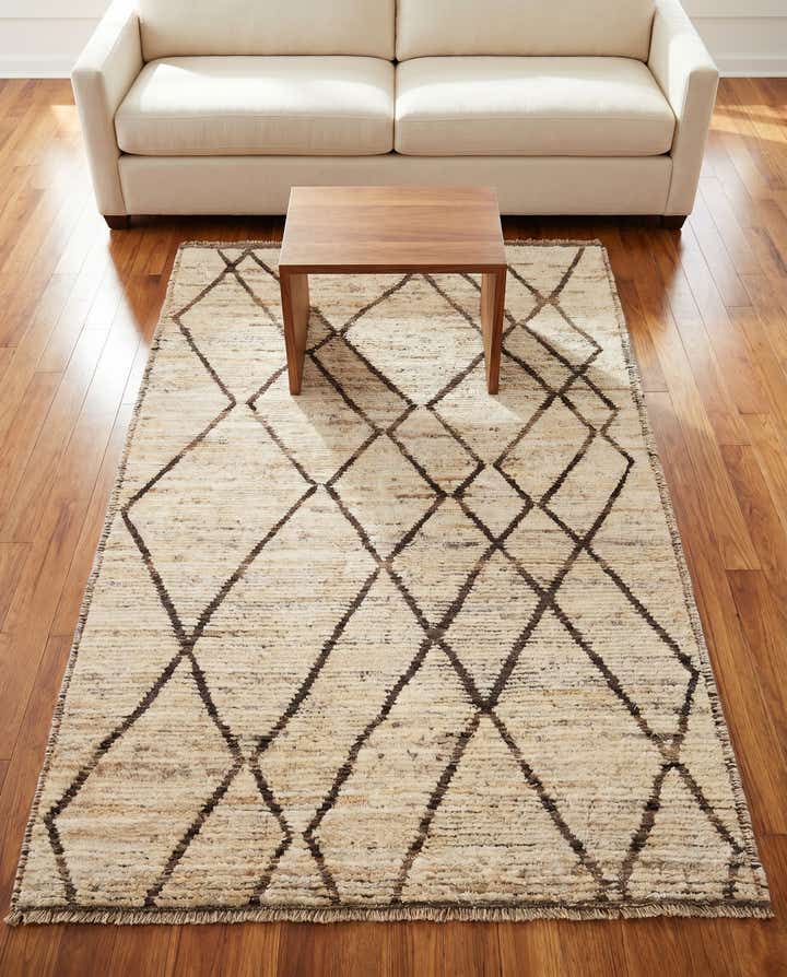 4' 2 x 6' 7 Hand Knotted Moroccan Wool Rug