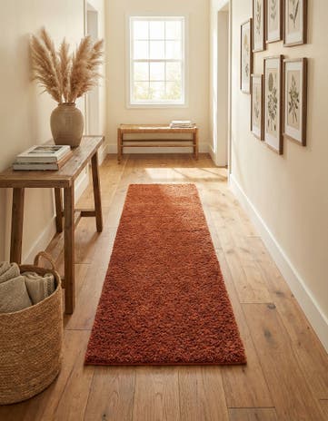 2' 7 x 10' Solid Shag Runner Rug