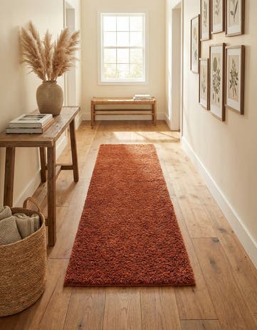 2' 7 x 10' Solid Shag Runner Rug