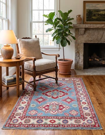 3' 5 x 5' Hand Knotted Kazak Rug