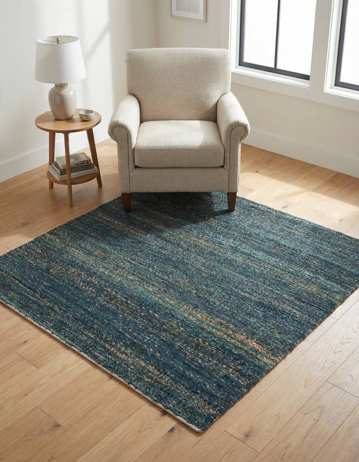 Detail image of 4' 1 x 4' 1  Hand Woven Palm Beach Jute Square Rug