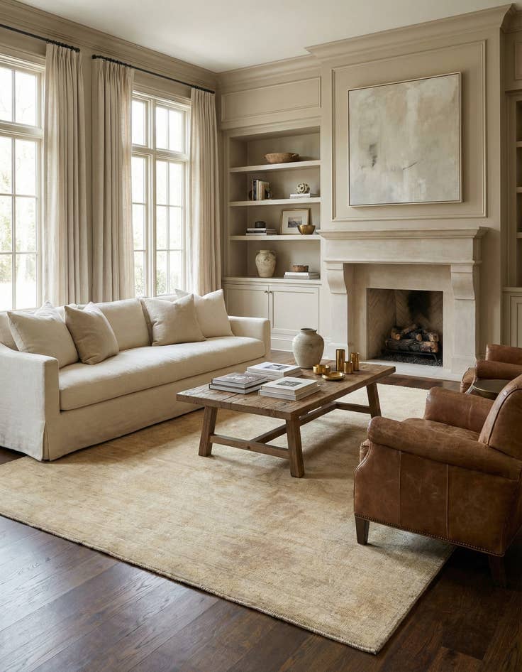 Detail image of 8' 5 x 10' 2 Hand Knotted Oushak Wool Rug