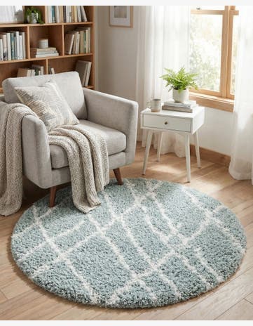 Sage Green Soft Touch Shag Round Rug