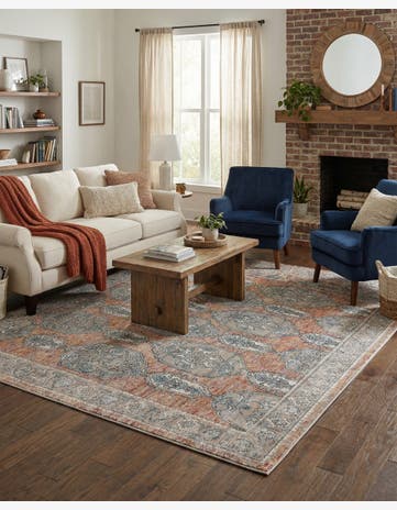 Brick Red Lola Square Rug