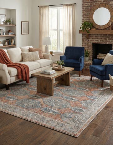 Brick Red Lola Square Rug