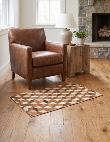 2' x 3' Cowhide Leather Rug