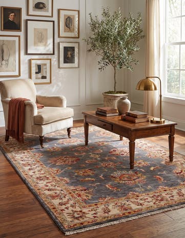 4' x 6' 4 Hand Knotted Pershawar Ziegler Rug