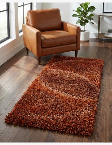 2' 6 x 4' 7 Hand Knotted Solid Shag Oriental Rug