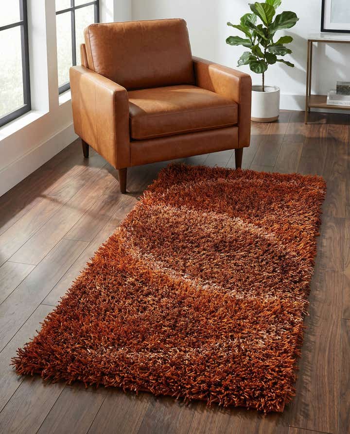 2' 6 x 4' 7 Hand Knotted Solid Shag Oriental Rug