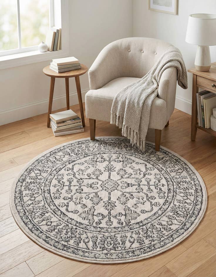 Detail image of 3' 3 x 3' 3 Eco Traditional Round Rug