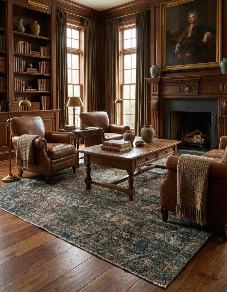 Detail image of 6' 5 x 7' 10 Hand Knotted Ultra Vintage Persian Wool Square Rug