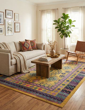 Gold Washable Fleur Rug