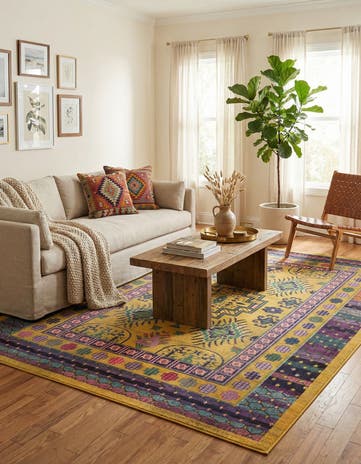 Gold Washable Fleur Rug