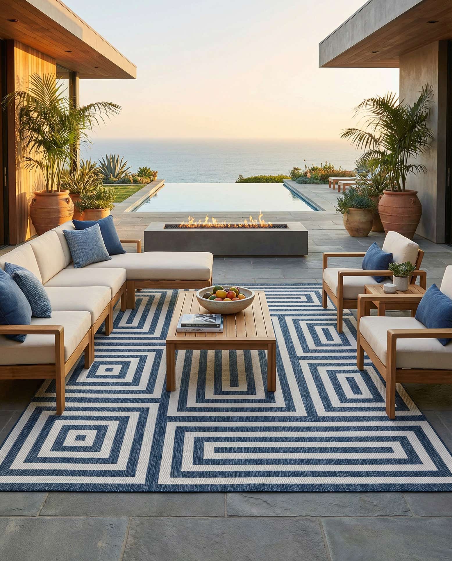 10' x 14' Easy-Clean Modern Indoor / Outdoor Rug