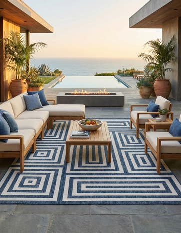 10' x 14' Easy-Clean Modern Indoor / Outdoor Rug