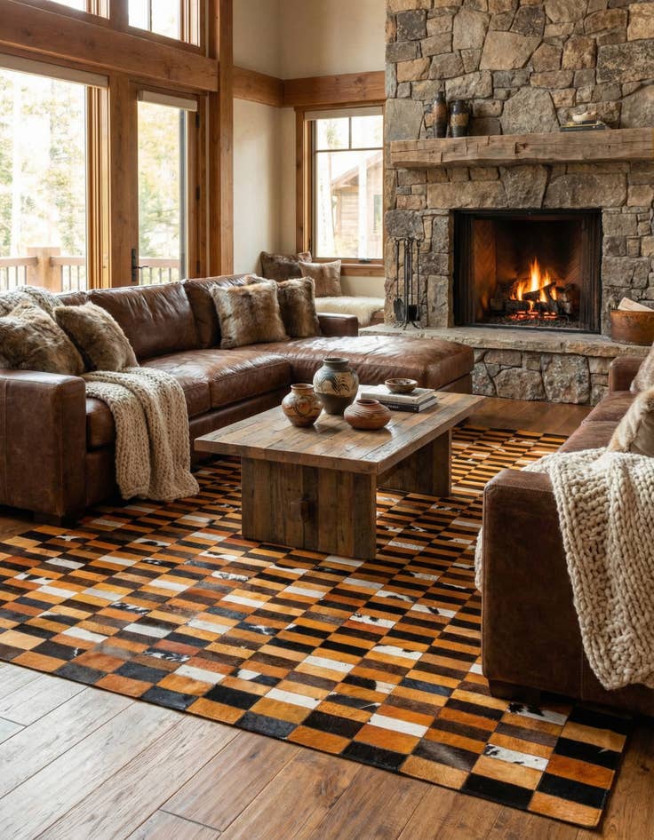 Detail image of 8' 1 x 10' Cowhide - Patchwork Rug