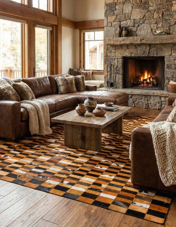 8' 1 x 10' Cowhide - Patchwork Rug