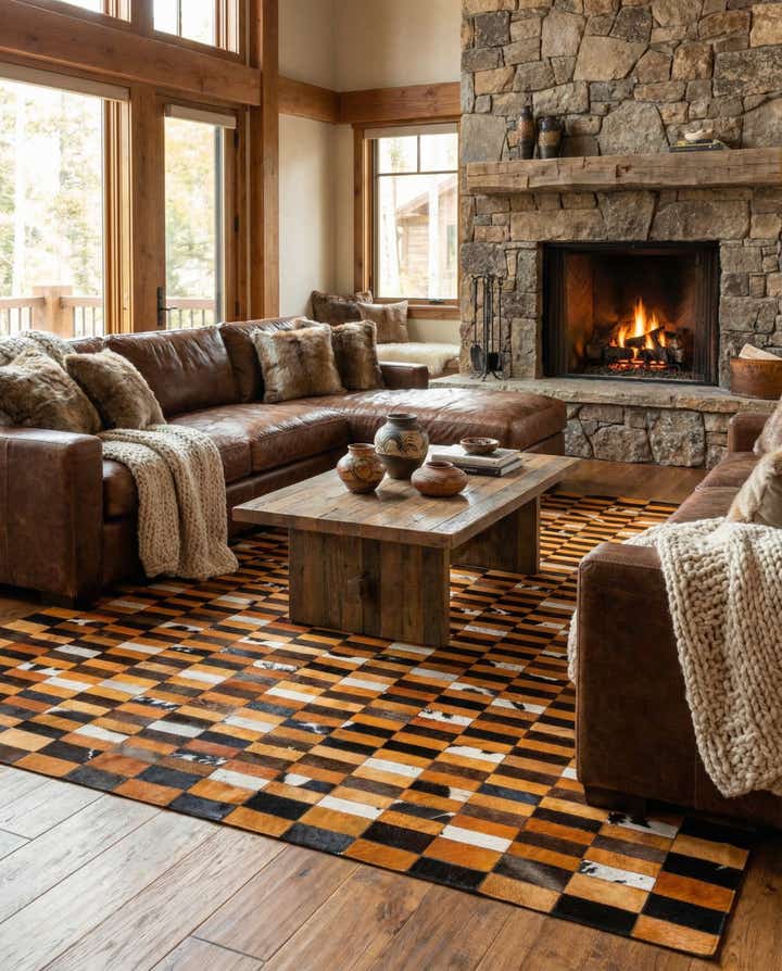 8' 1 x 10' Cowhide - Patchwork Rug