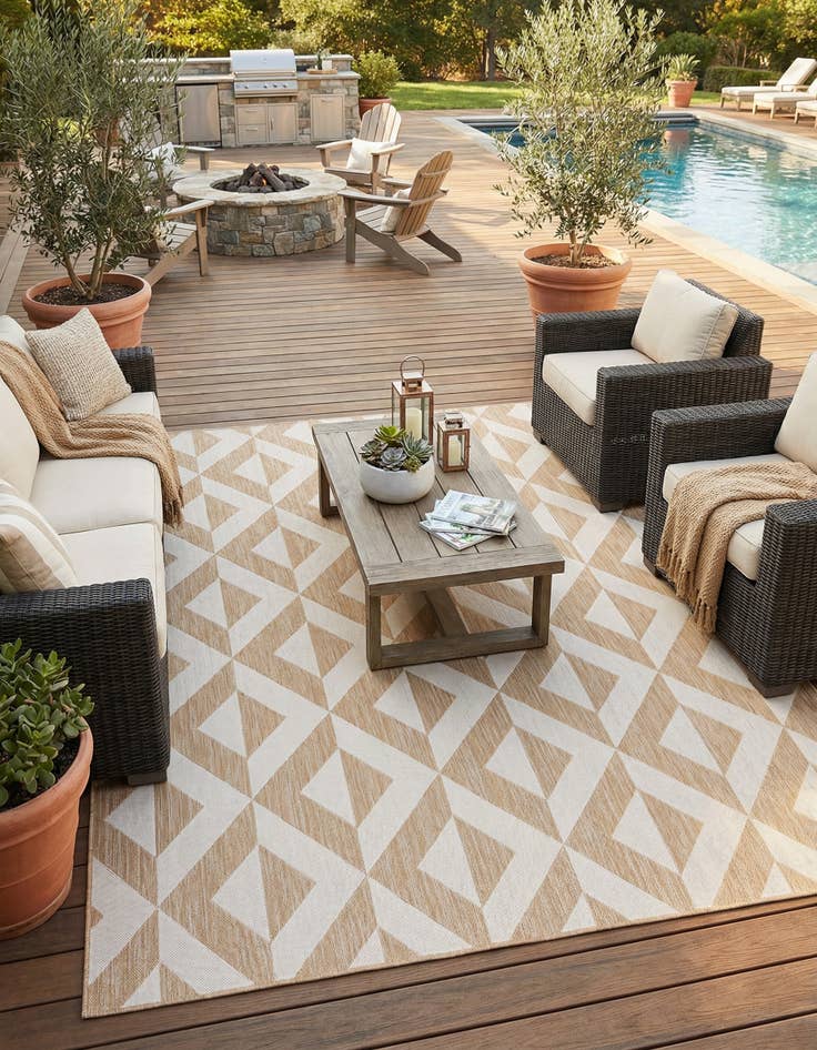 Detail image of 7' 10 x 10'  Washable Jill Zarin Napa Indoor / Outdoor Rug