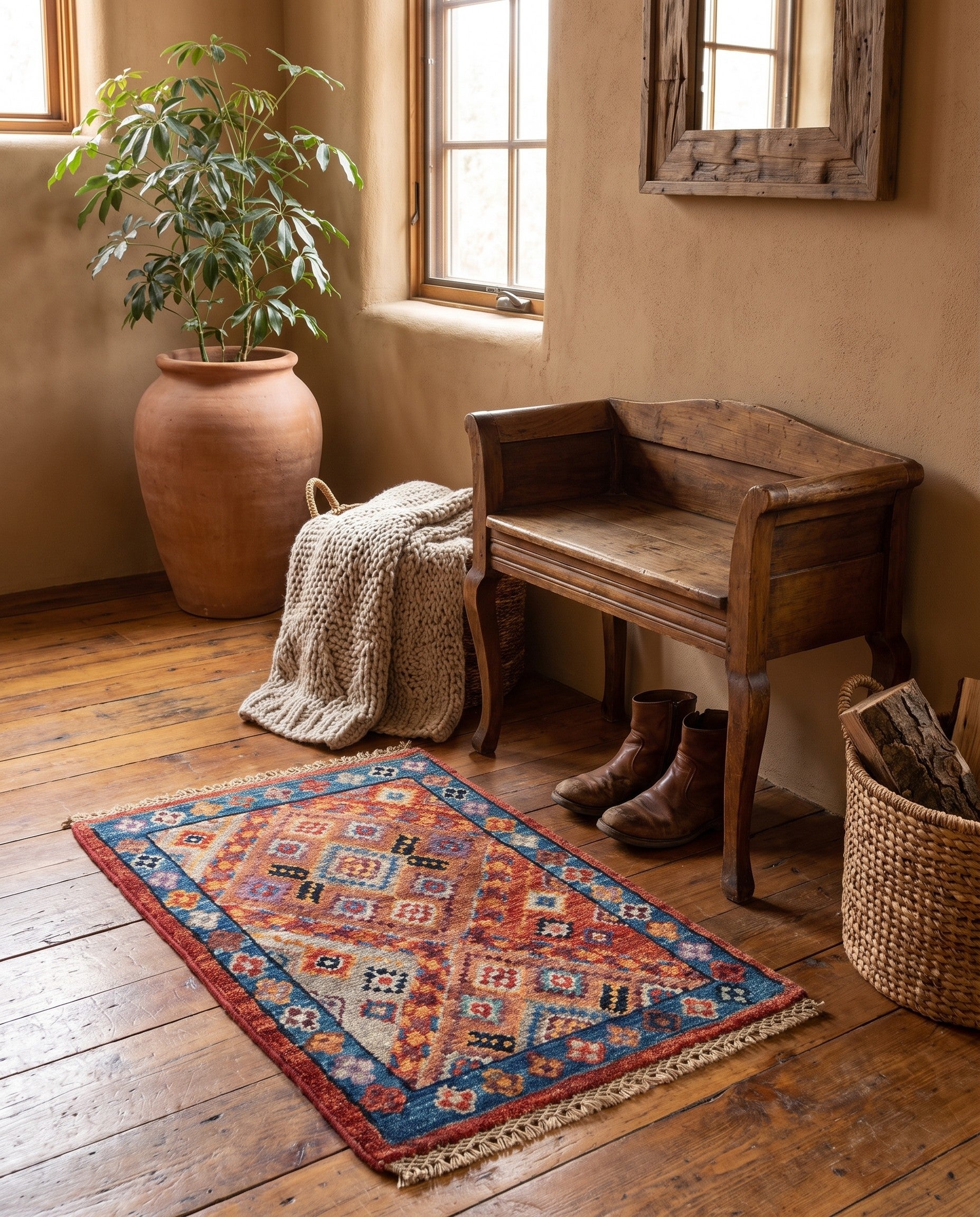 1' 4 x 2' Hand Knotted Ziegler Rug
