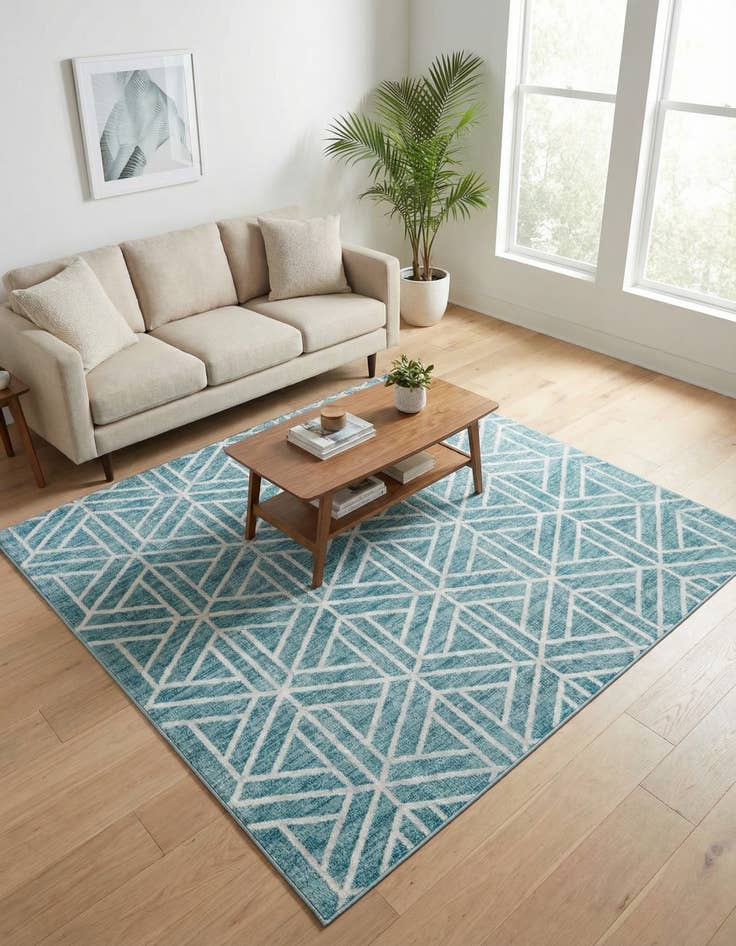 Detail image of 7' x 7' Lattice Trellis Square Rug