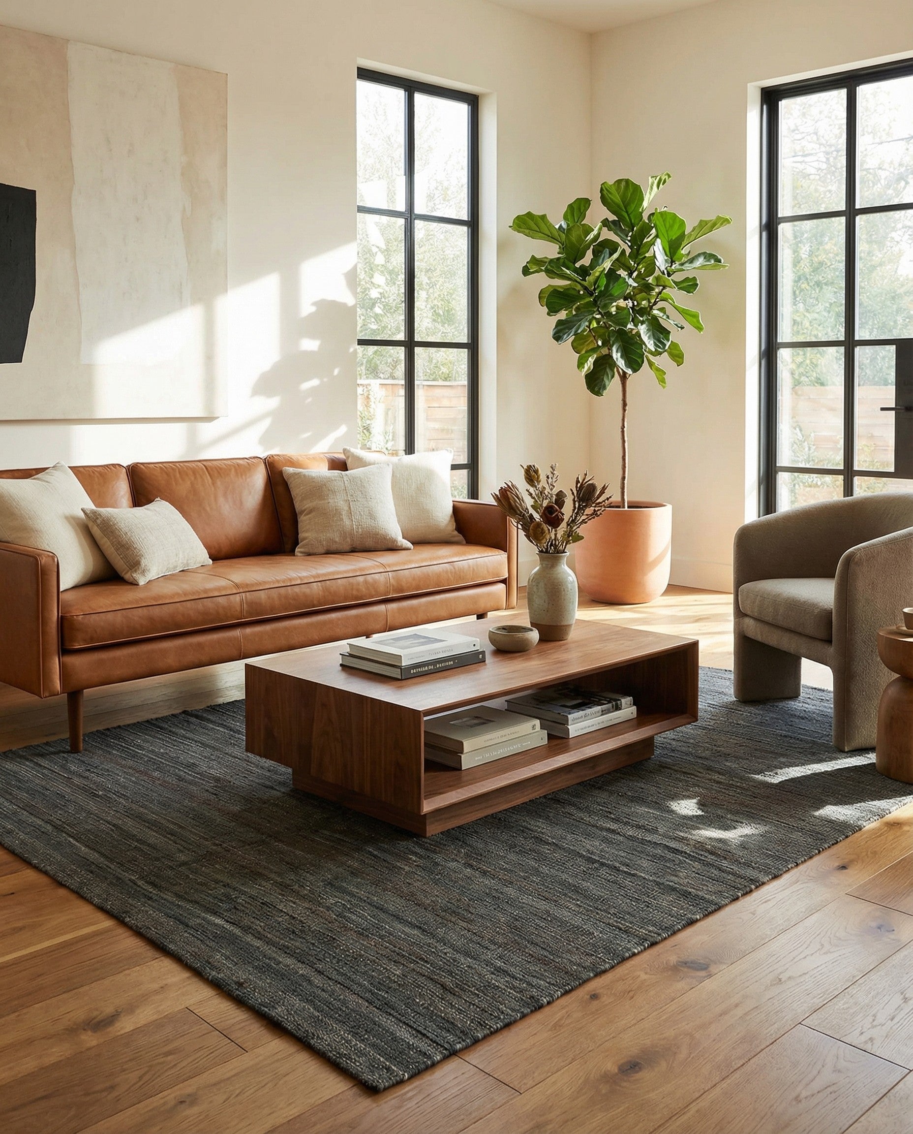 4' 8 x 6' 1 Hand Woven Kilim Modern Wool Rug