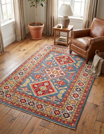 3' 11 x 6' Hand Knotted Kazak Rug
