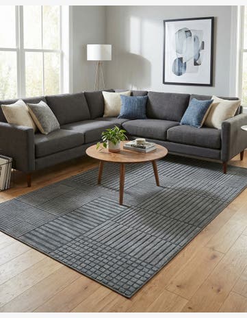 Slate Blue Textura Designer Rug