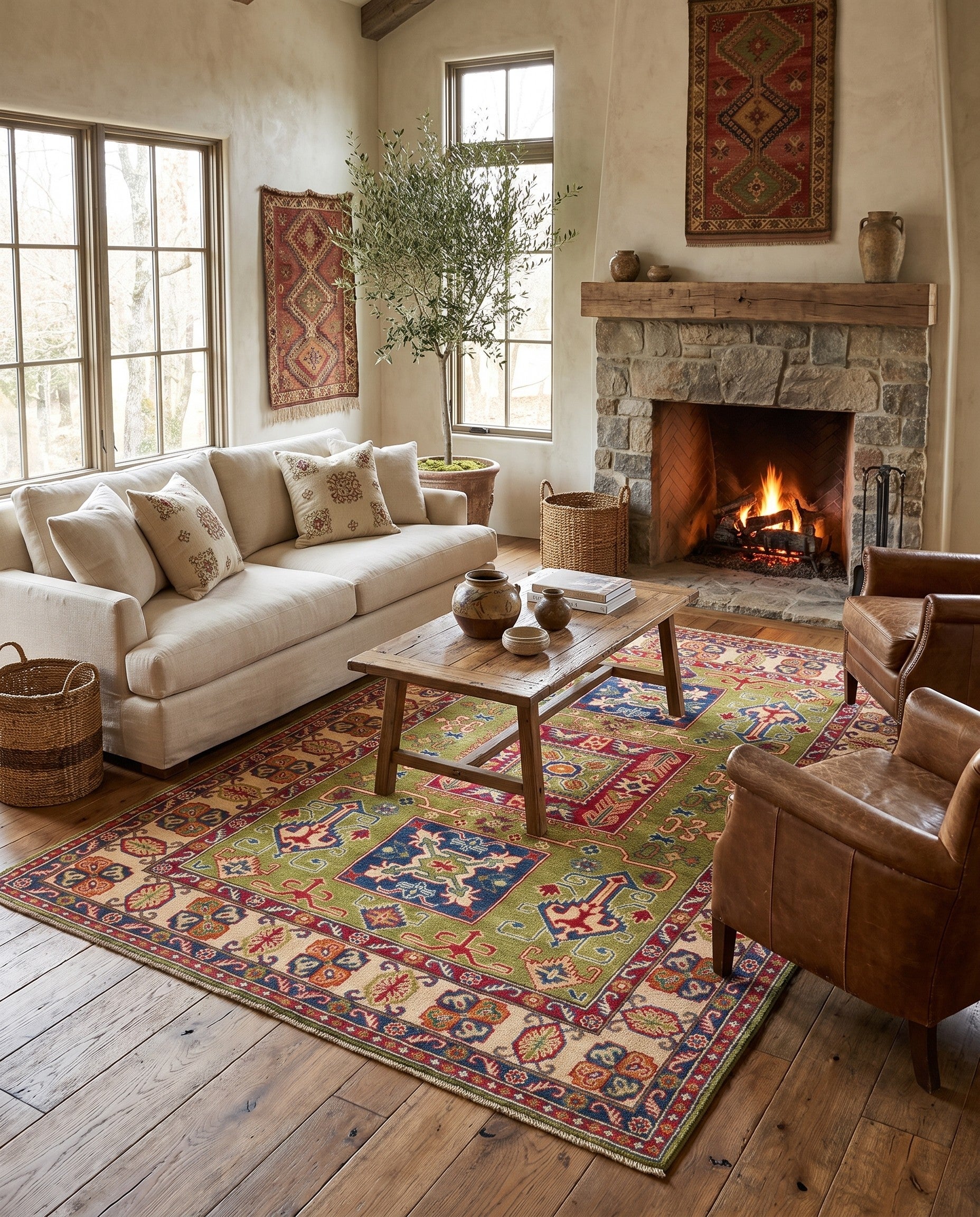 5' x 6' 9 Hand Knotted Kazak Rug