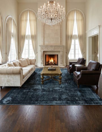 12' 7 x 12' 9 Vintage Royal Wool Square Rug