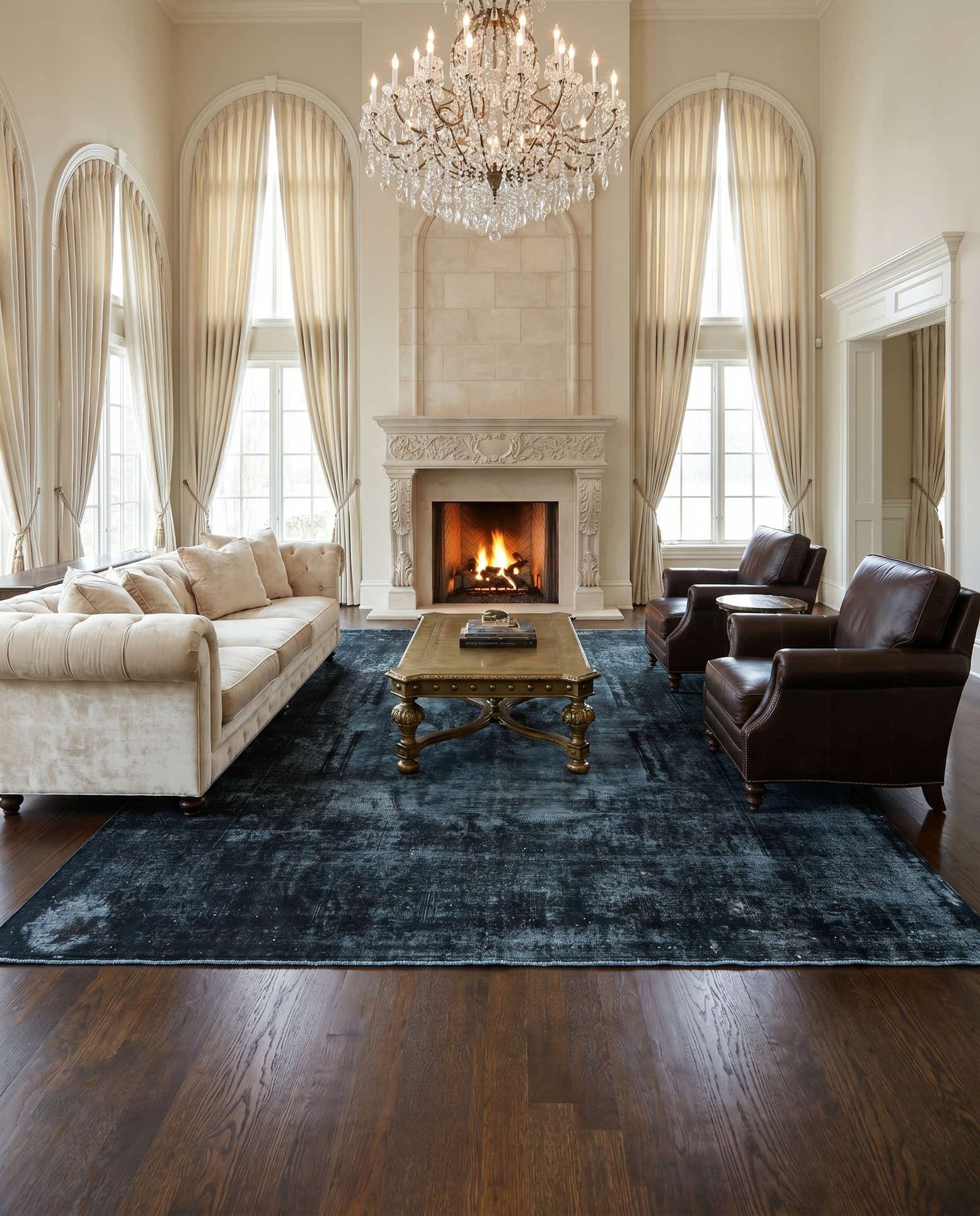 12' 7 x 12' 9 Vintage Royal Wool Square Rug