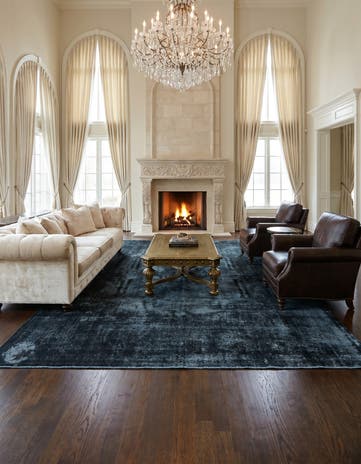 12' 7 x 12' 9 Vintage Royal Wool Square Rug