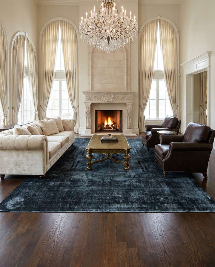 12' 7 x 12' 9 Vintage Royal Wool Square Rug