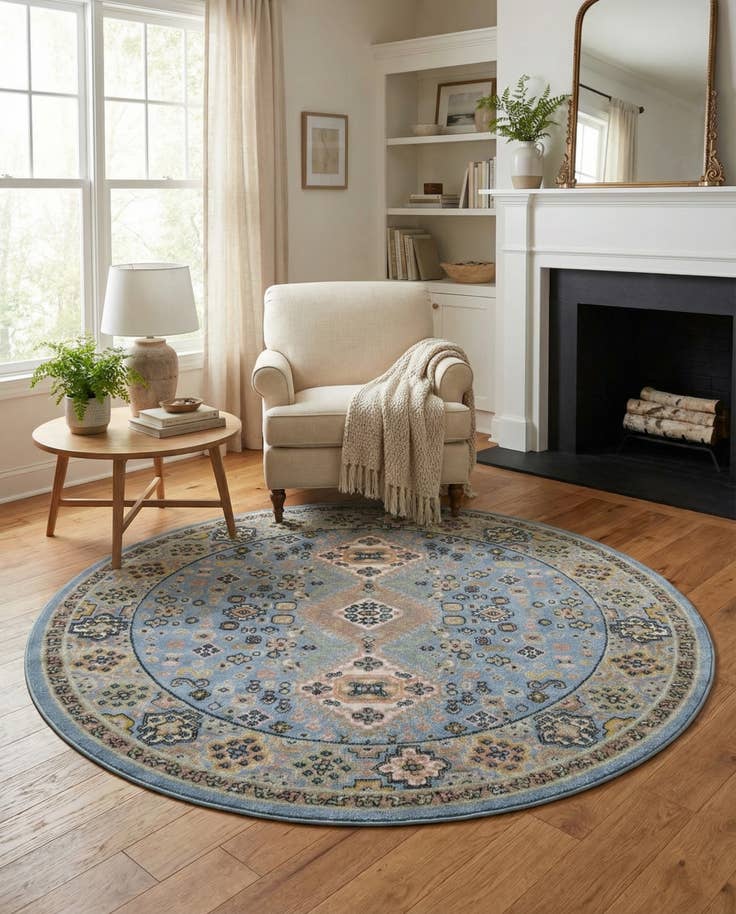 Detail image of 5' 3 x 5' 3 Kamala Washable Round Rug