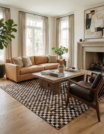 5' 5 x 7' 7 Cowhide Stocks Rug