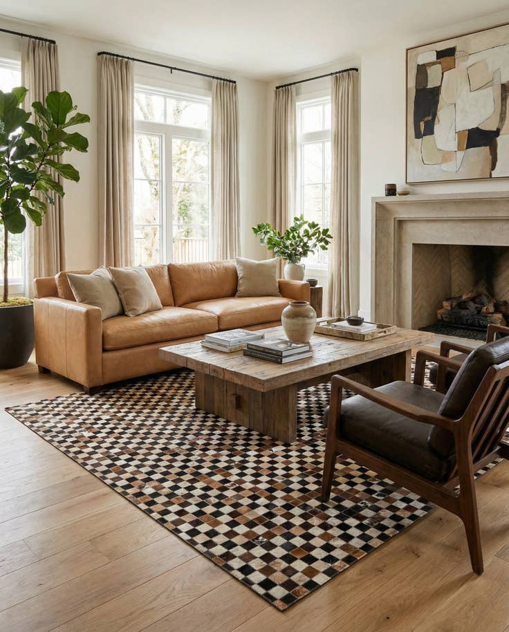 Detail image of 5' 5 x 7' 7 Cowhide Stocks Rug