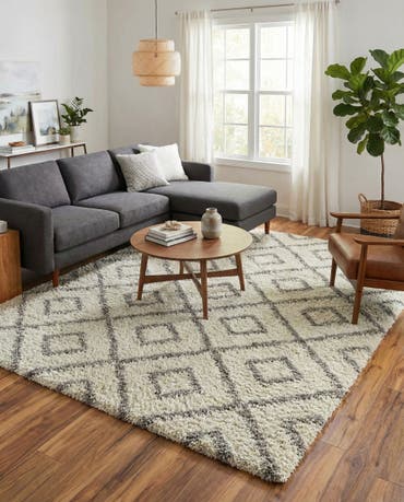  10' x 10' Lattice Shag Square Rug
