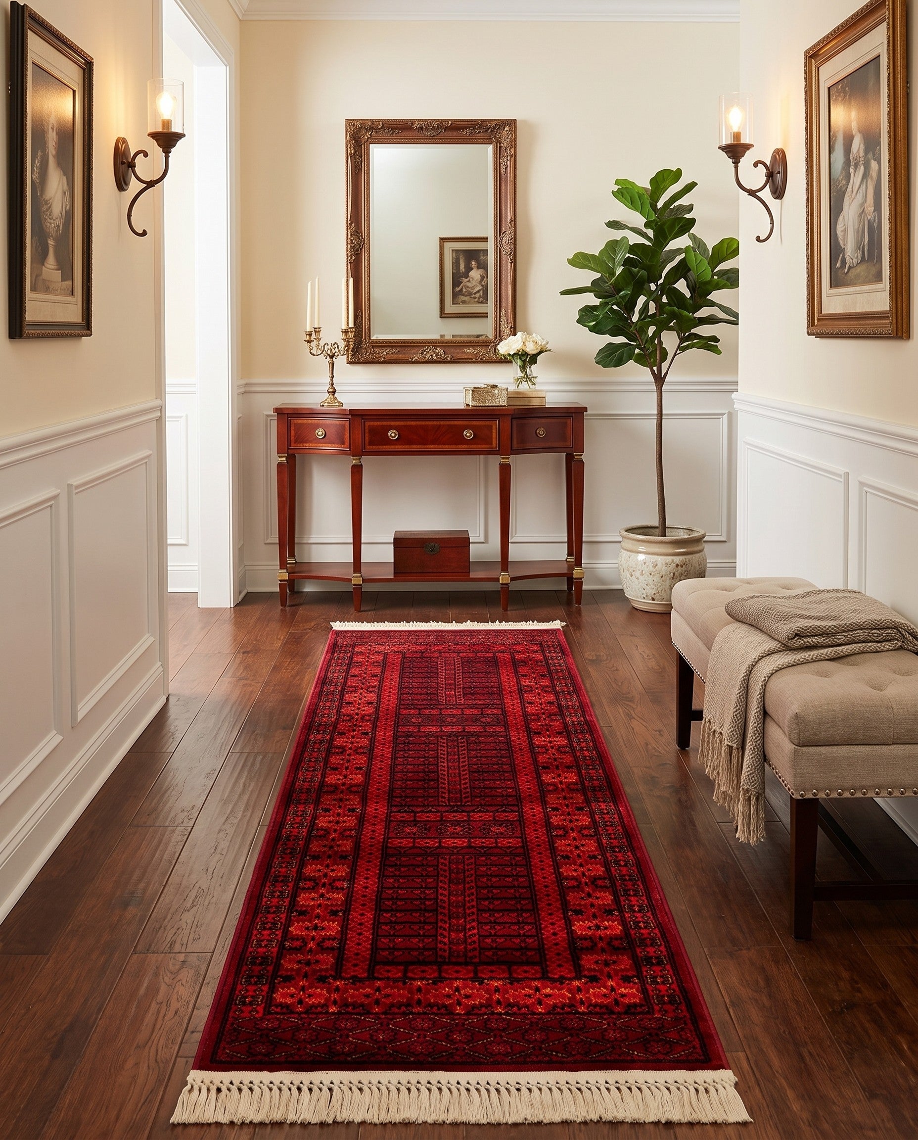 Red Bokhara Runner Rug