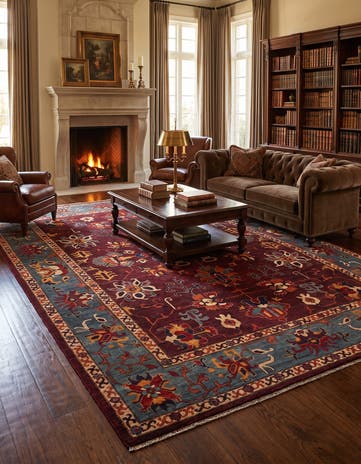 8' 2 x 11' 6 Hand Knotted Heriz Rug